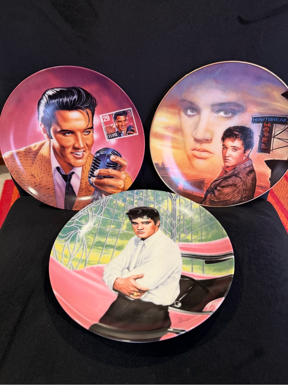 Elvis Presley Collector Decorative Plates - Pink, Purple, Green